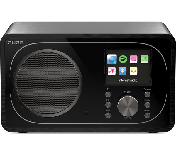 PURE Evoke F3 DAB Bluetooth Clock Radio - Black, Black