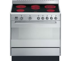 SMEG Concert 90 cm Electric Ceramic Range Cooker - Stainless Steel