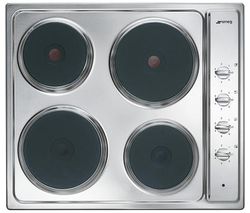 SMEG Cucina SE435S Electric Solid Plate Hob - Stainless Steel
