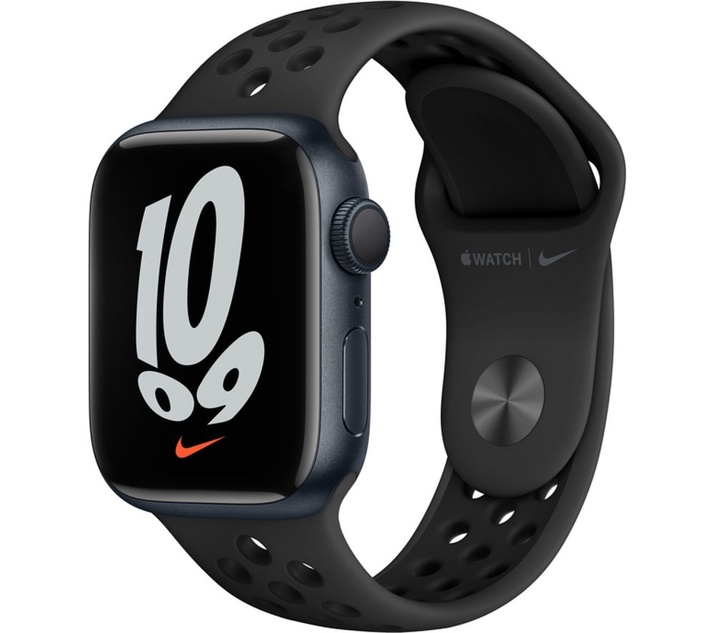 APPLE Watch Series 7 - Midnight Aluminium with Anthracite & Black Nike Sport Band, 41 mm