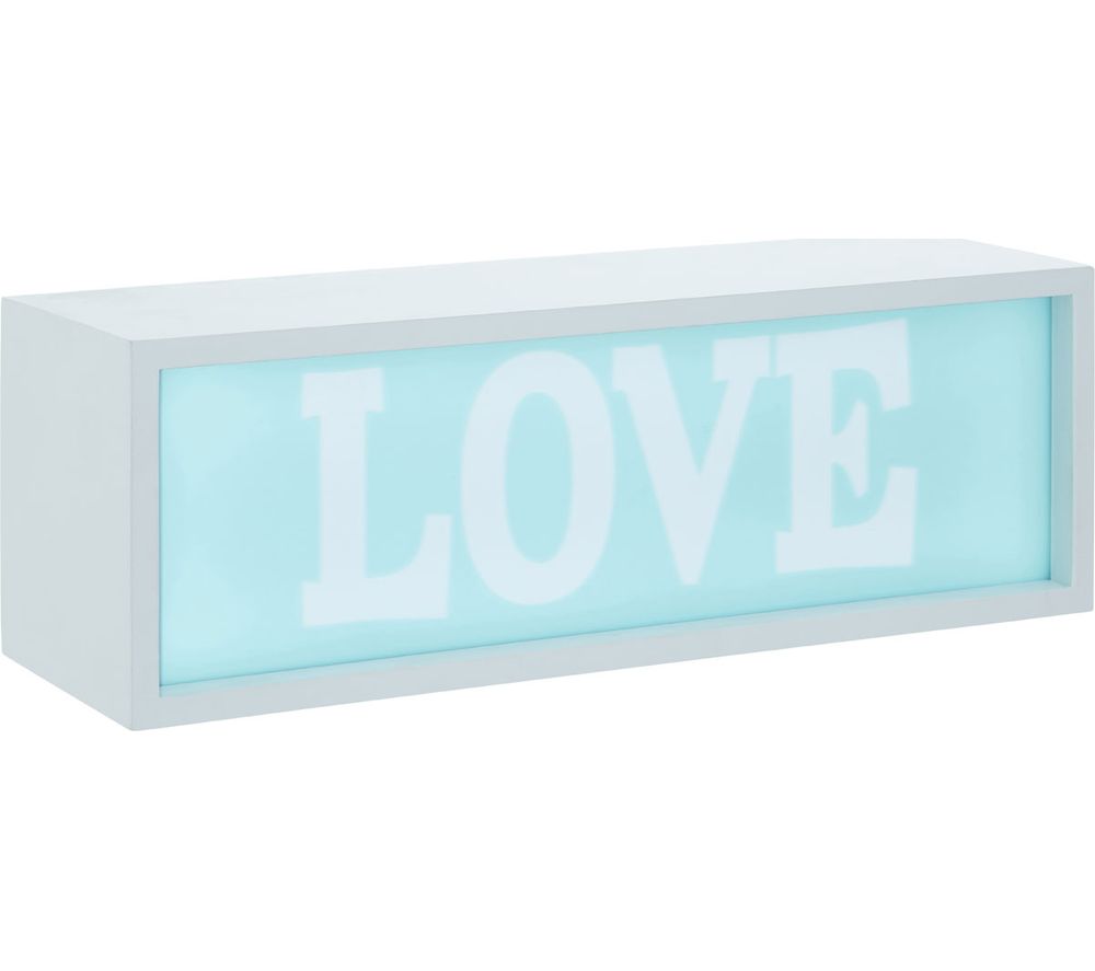 Love LED Light Box Lamp - Blue & White