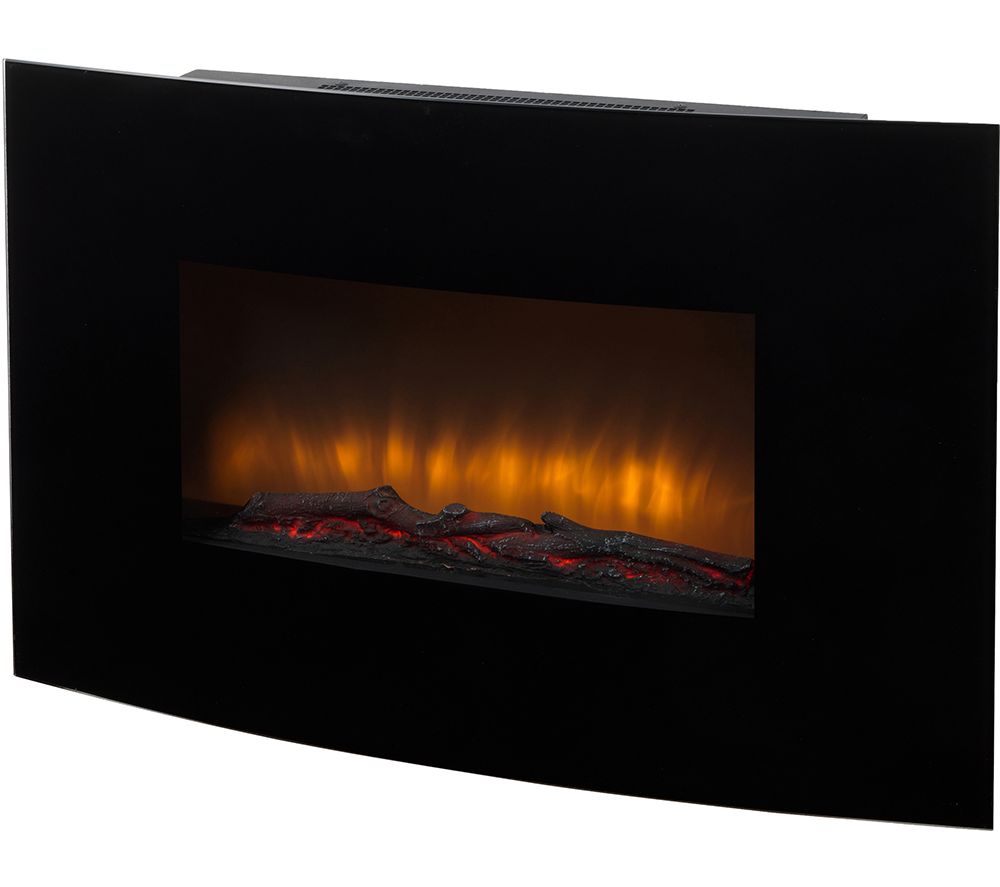 Palma EH3544AR Wall Mounted Electric Fireplace - Black