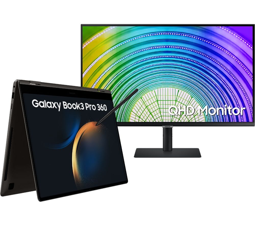 Galaxy Book3 Pro 360 16" 2 in 1 Laptop & Quad HD 32" Monitor Bundle - Intel® Core™ i7, 1 TB SSD, Graphite