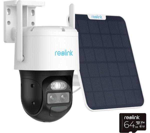 Reolink 4k Solar Battery Pan Tilt Zoom Outdoor Wifi Cctv Camera Kit Trackmix 64gb Card