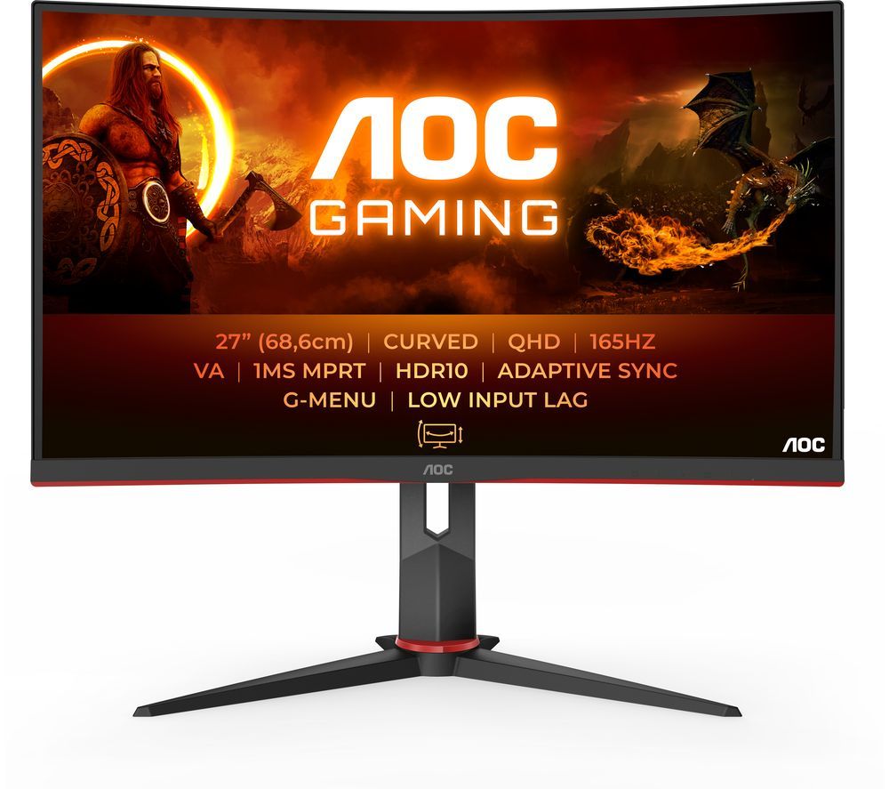 CQ27G2S/BK Quad HD 27" Curved VA LCD Gaming Monitor - Black
