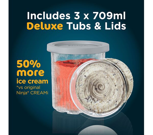 NC501UK NINJA Creami Deluxe NC501UK 10in1 Ice Cream & Frozen Dessert Maker Black & Silver