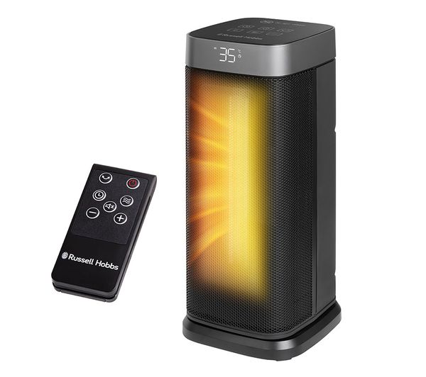 An image of RUSSELL HOBBS RHCH2001G Ceramic Fan Heater - Black & Silver