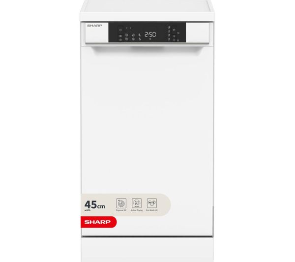 SHARP QW-NS1EF49E0W-EN Slimline Dishwasher - White