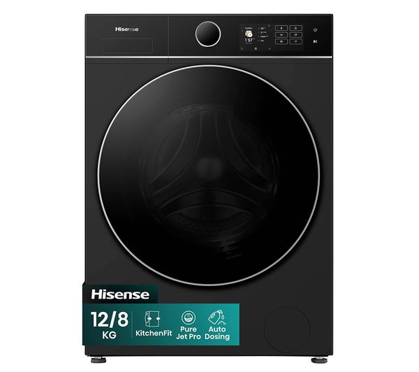 An image of HISENSE KitchenFit 5i Series WD5I1245BBR WiFi-enabled 12 kg Washer Dryer - Black