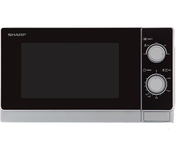 An image of SHARP R200INW-UK Compact Solo Microwave - Silver