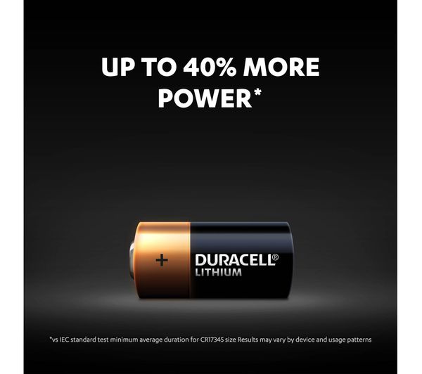Duracell CR123A, DL123A, EL123A, CR17345 Ultra Photo Lithium Batteries, 2  Pcs