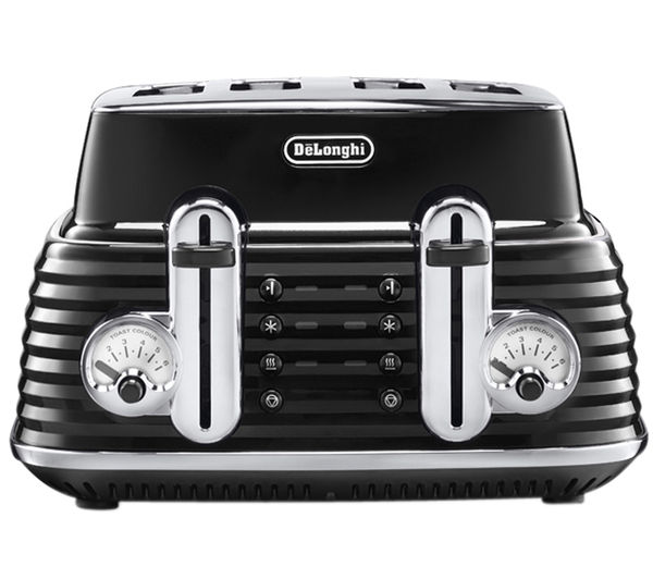 DELONGHI Scultura CTZ4003BK 4-slice Toaster - Black, Black