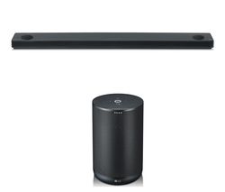 LG SK10Y 5.1.2 Wireless Sound Bar with Dolby Atmos & ThinQ WK7 Voice Controlled Speaker Bundle - Black