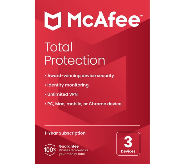 Mcafee Total Protection 1 Year For 3 Devices