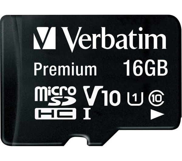 VERBATIM Premium U1 Class 10 microSDHC Memory Card - 16 GB