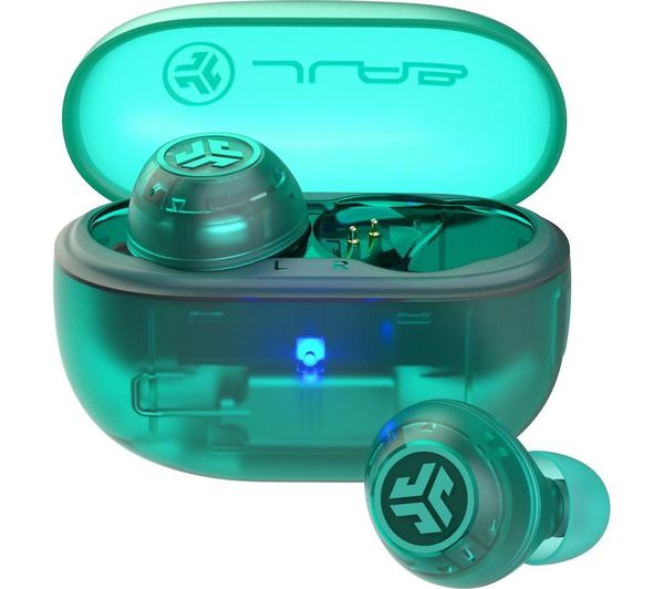 Jlab Go Pop Anc Wireless Bluetooth Noise Cancelling Earbuds Transparent Teal