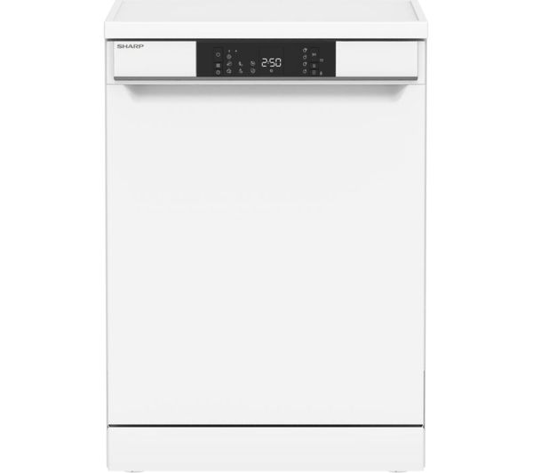An image of SHARP QW-NA1FF45D6W-EN Full-size Dishwasher - White