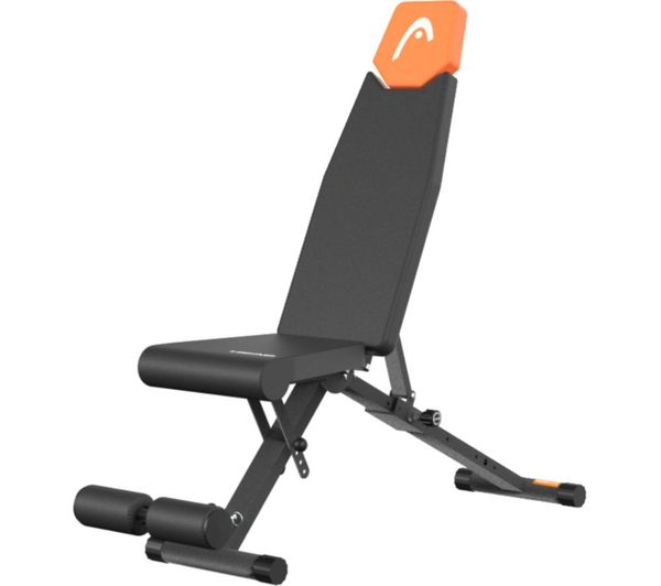 An image of HEAD HA369 Foldable Fitness Bench - Black & Orange