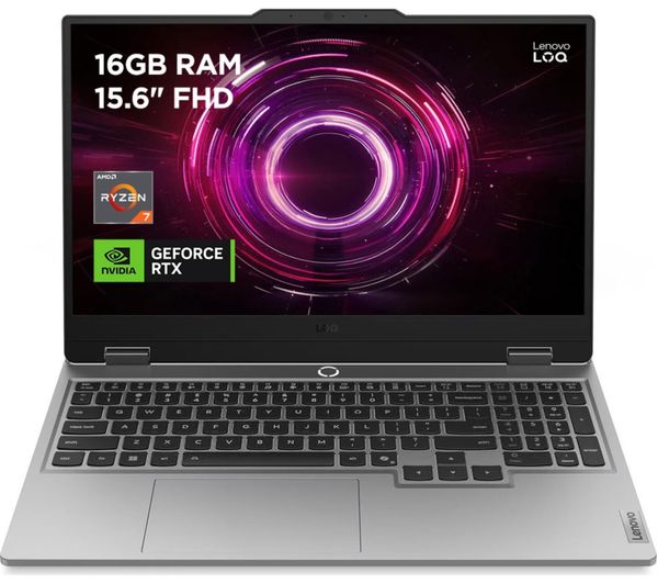 An image of LENOVO LOQ 15.6" Gaming Laptop - AMD Ryzen 7, RTX 3050, 1 TB SSD