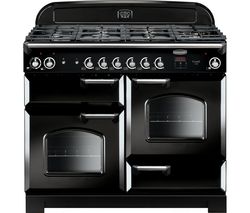RANGEMASTER Classic CLA110DFFBL/C 110 cm Dual Fuel Range Cooker - Black & Chrome