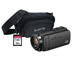 JVC GZ-R495BEK Camcorder & Accessories Bundle - Black