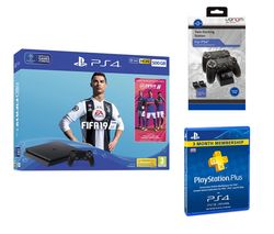 SONY PlayStation 4 500 GB with FIFA 19, Twin Docking Station & PlayStation Plus 3 Month Bundle