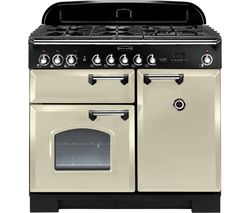 RANGEMASTER Classic Deluxe CDL100DFFCR/C 100 cm Dual Fuel Range Cooker - Cream & Chrome