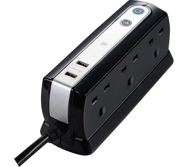 Buy MASTERPLUG SRGDU61PB2 Surge Protected 6-Socket Extension Lead with