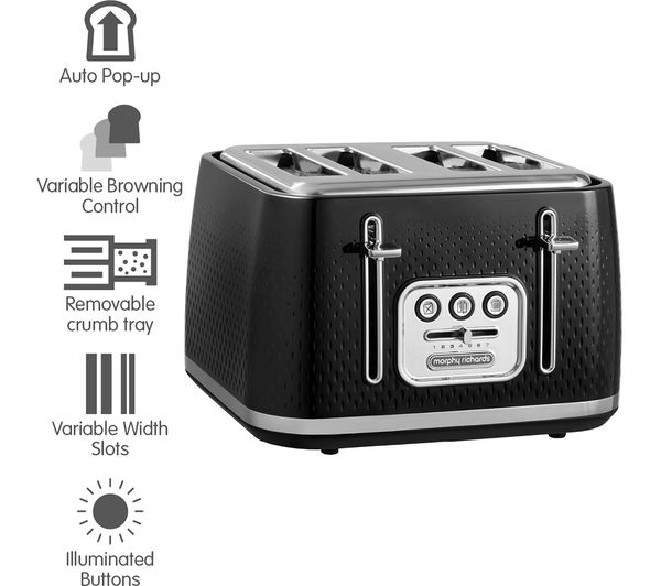 Buy MORPHY RICHARDS Verve 243010 4-Slice Toaster - Black | Free ...