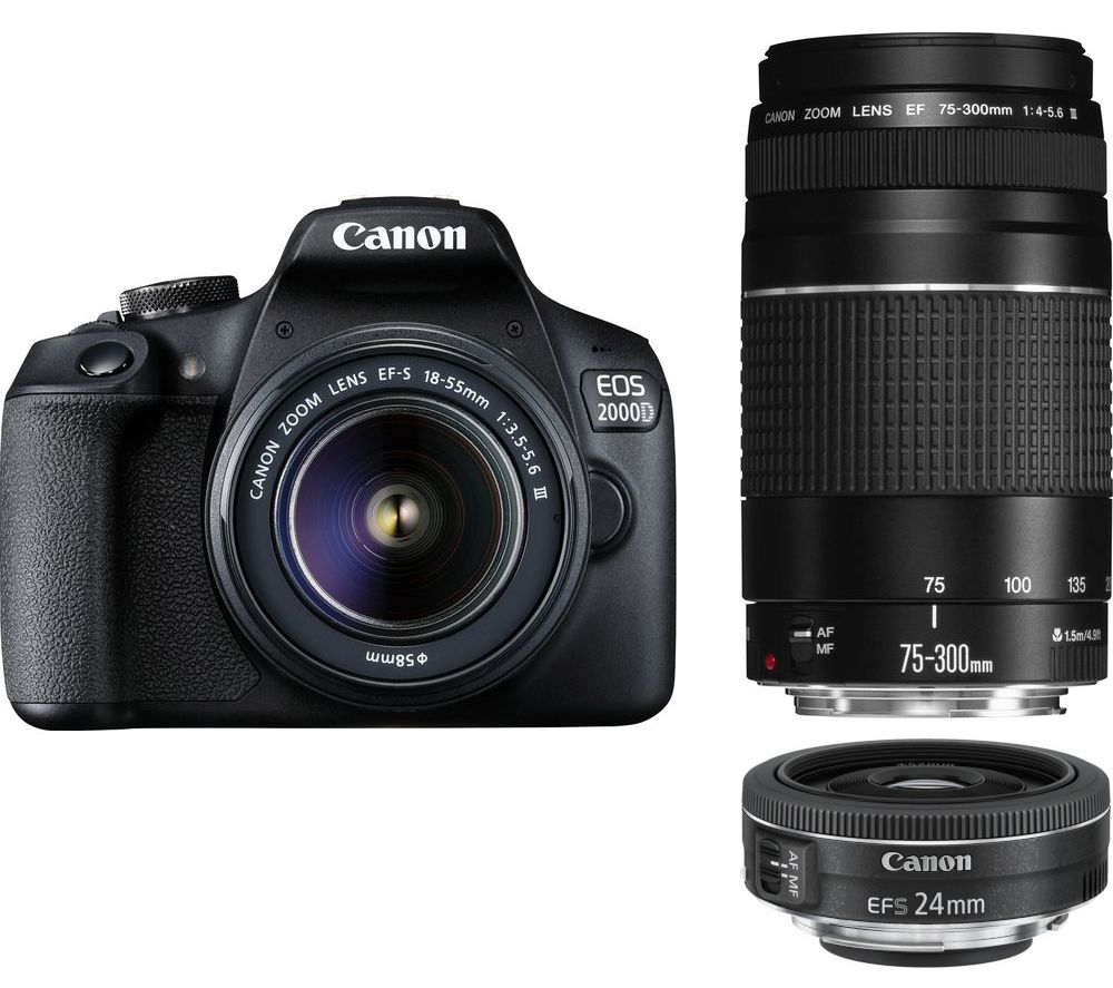 CANON EOS 2000D DSLR Camera & EF-S 24 mm f/2.8 STM Lens Bundle