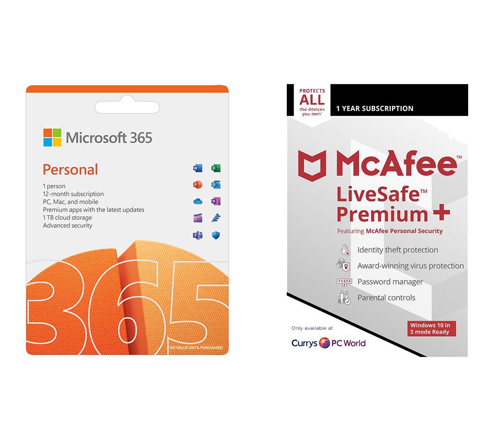 MICROSOFT 365 Personal (1 year for 1 user) & LiveSafe Premium (1 year for unlimited devices) Bundle