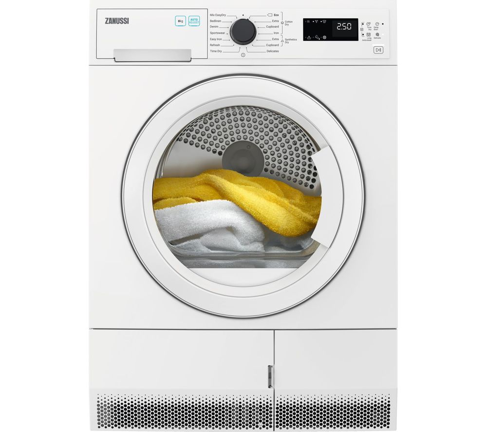 Buy ZANUSSI ZDC82B4PW 8 kg Condenser Tumble Dryer White Free Delivery Currys