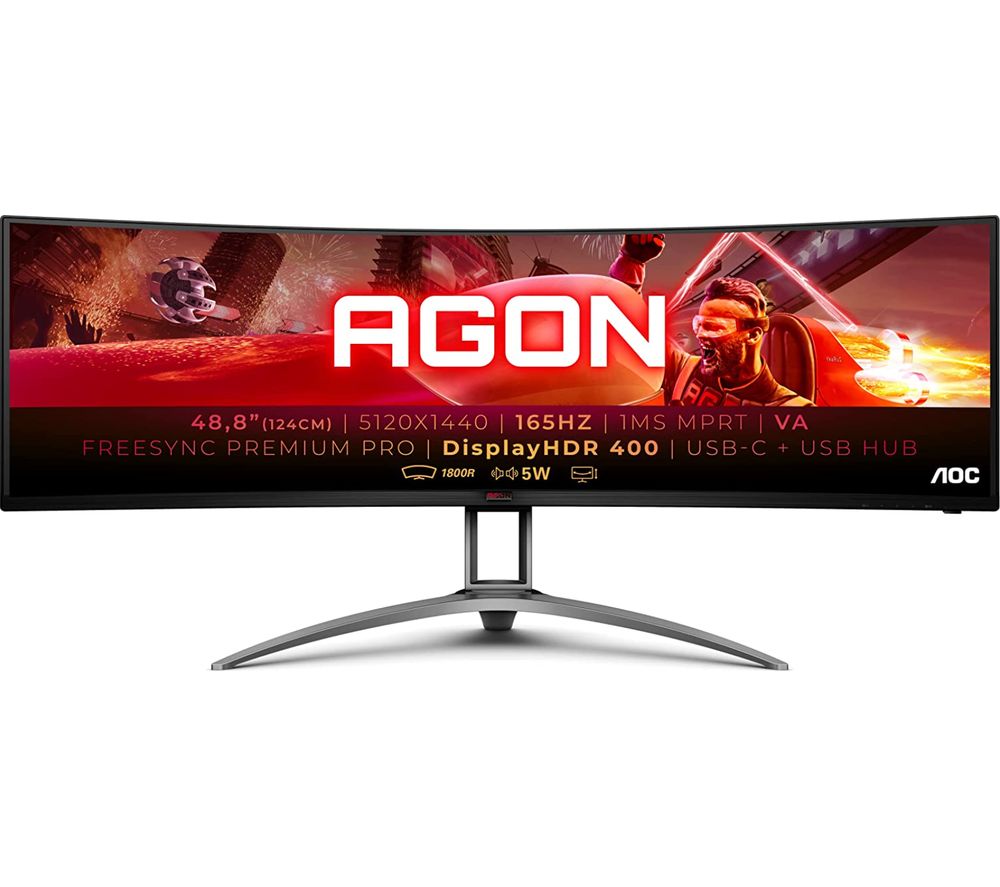 AG493UCX2 Ultra-Wide Quad HD 49" Curved VA LCD Gaming Monitor - Black