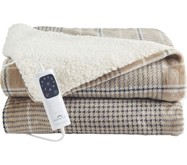 Dreamland Nap Time Electric Overblanket Beige Tartan 180 X 135 Cm