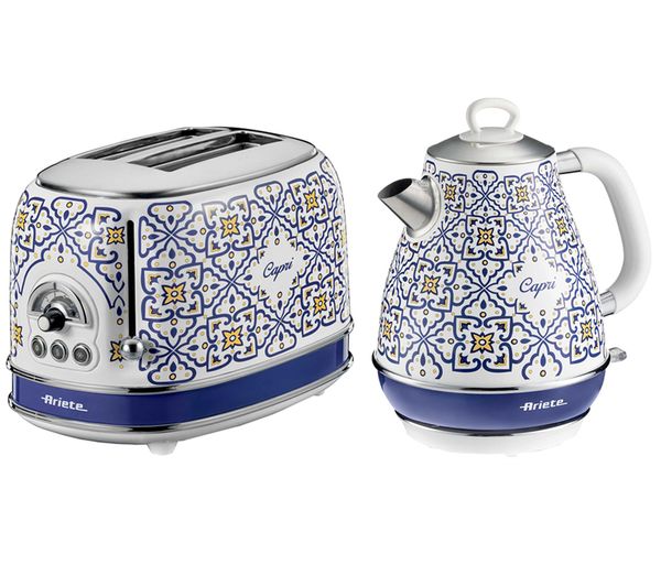 Ariete Capri Arpk54 4 Slice Toaster Kettle Bundle Blue White