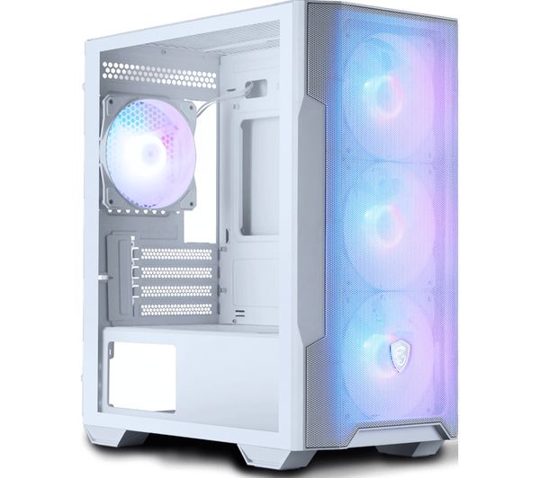 An image of MSI MAG FORGE M100R ATX Mid-Tower PC Case - White