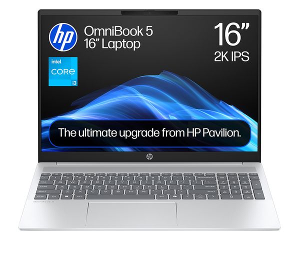 An image of HP OmniBook 5 16" Refurbished Laptop - Intel® Core™ i3, 512 GB SSD, Silver (Excellent Condition)