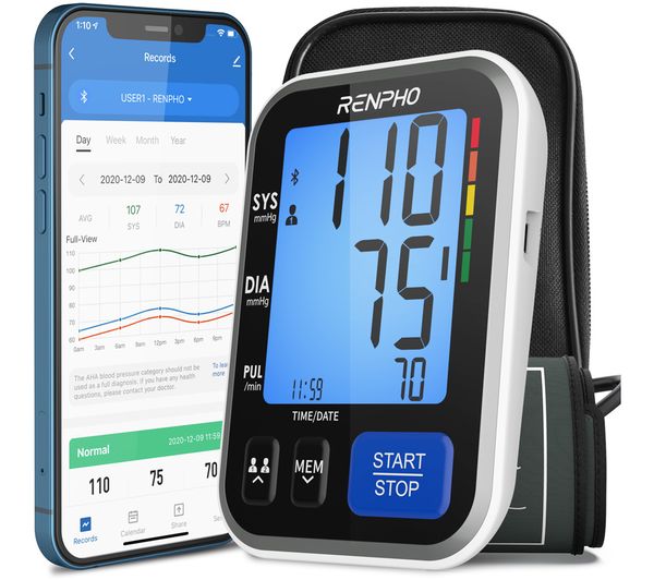 An image of RENPHO Smart Blood Pressure Monitor - Black