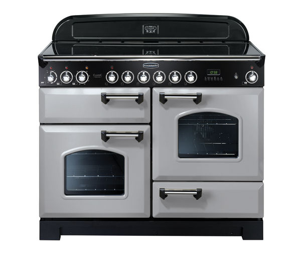 Rangemaster Classic Deluxe 110 Electric Ceramic Range Cooker - Royal Pearl & Chrome
