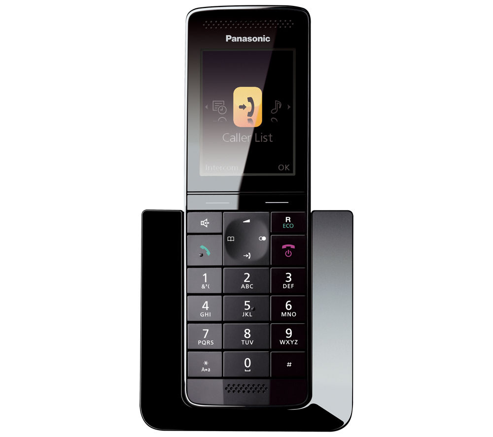 PANASONIC KX-PRS120EW Cordless Phone with Answering Machine, Black