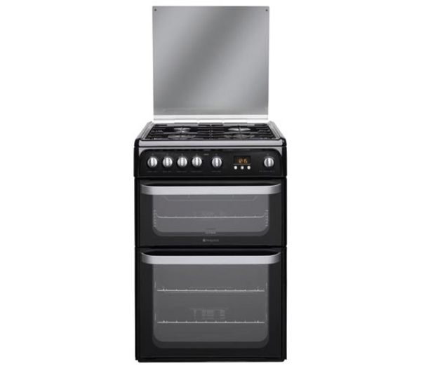 HOTPOINT HUG61K Gas Cooker - Black, Black