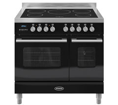 BRITANNIA Delphi 90 RC9TIDEK Electric Induction Range Cooker - Gloss Black & Stainless Steel