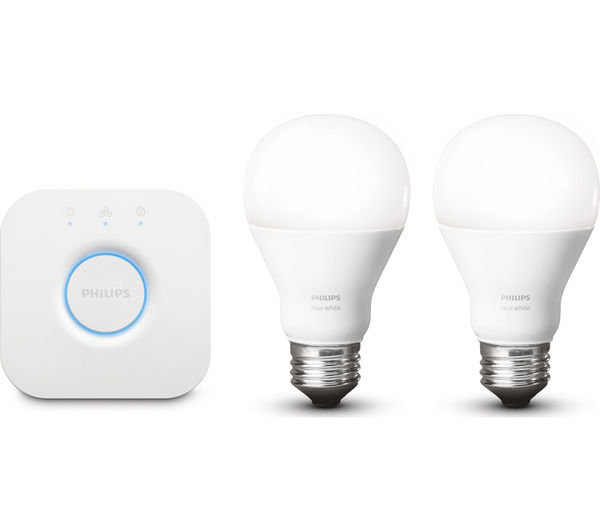 PHILIPS Hue White Wireless Bulbs Starter Kit - E27, White
