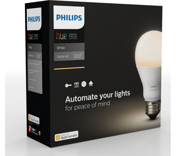 Buy PHILIPS Hue White Smart Bulb Starter Kit - E27 | Free Delivery | Currys