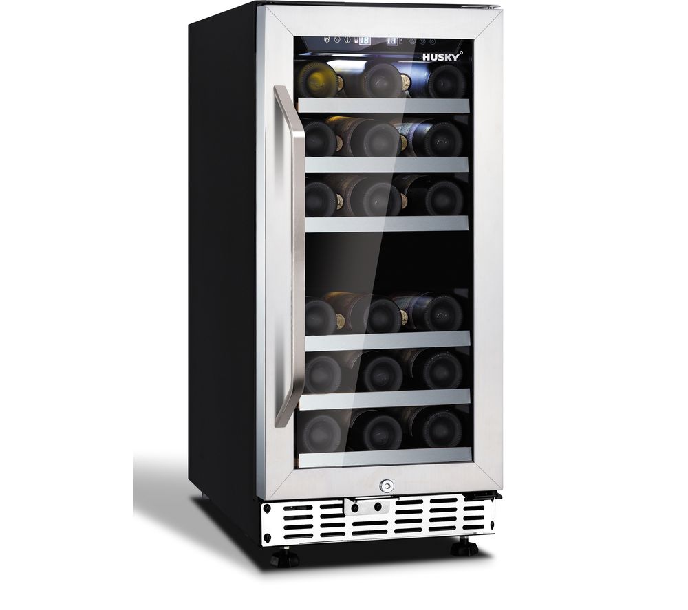 HUSKY HUS-ZY4-D-SS-26 Wine Cooler - Black & Silver, Black