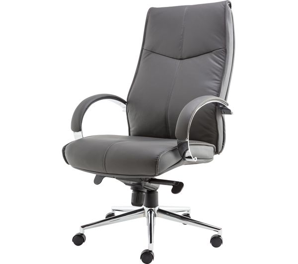 ALPHASON Verona AOC1019GRY Leather Tilting Executive Chair - Grey, Grey