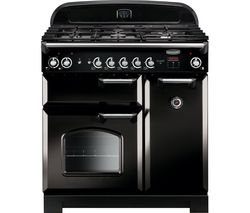 RANGEMASTER Classic CLA90DFFBL/C 90 cm Dual Fuel Range Cooker - Black & Chrome