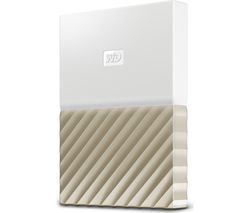 WD My Passport Ultra Portable Hard Drive - 1 TB, White & Gold
