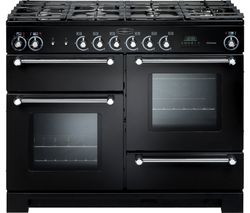 RANGEMASTER Kitchener 110 cm Dual Fuel Range Cooker - Black & Chrome