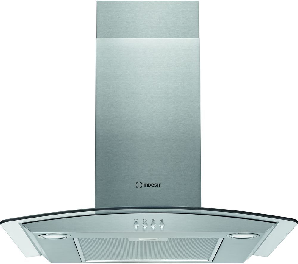 HOTPOINT IHGC 6.5 LM X Chimney Cooker Hood – Silver, Silver